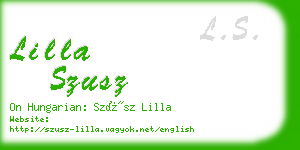 lilla szusz business card